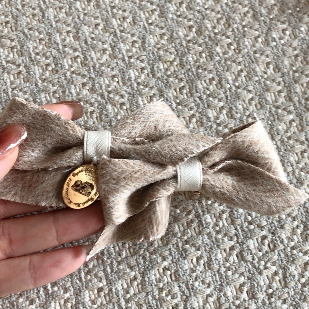 Japanese Light Beige Neutral Y2K Cottagecore Hair Clip Bow Accessory